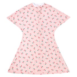 SleepingBaby Zipadee-Zip Transition Swaddle - Cozy Baby Swaddle Blanket with Zipper Convenience - Roomy Wearable Blanket for Easy Diaper Changes - Cherries, Small (4-8 Month)