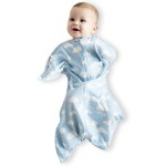 SleepingBaby Zipadee-Zip Transition Swaddle - Cozy Baby Swaddle Blanket with Zipper Convenience - Roomy Wearable Blanket for Easy Diaper Changes - Spring Showers, X-Small (3-6 Month)