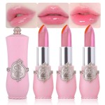 BINGBRUSH Crystal Flower Jelly Color Changing Lipstick,Long Lasting Lip Care Moisturizer Lip Balm Magic Color Change Lip Gloss Lip Tint Stain Matte Makeup Lipstick (01Pink flower)