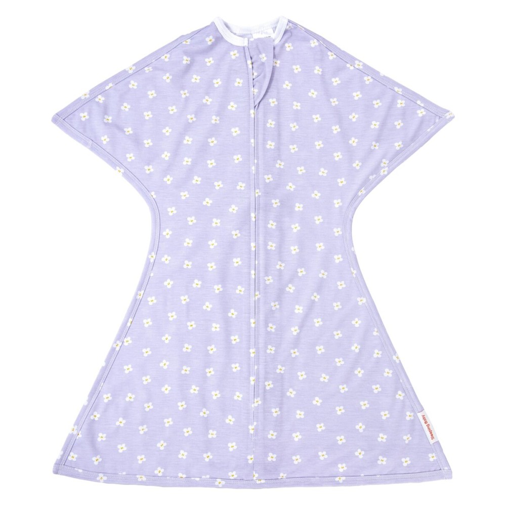 SleepingBaby Zipadee-Zip Transition Swaddle - Cozy Baby Swaddle Blanket with Zipper Convenience - Roomy Wearable Blanket for Easy Diaper Changes - Paperwhite Flowers, Large (12-24 Month)