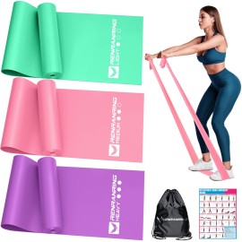 Resistance Bands for Working Out, Exercise Bands for Physical Therapy, Stretch, Recovery, Pilates, Rehab, Strength Training and Yoga Starter Set