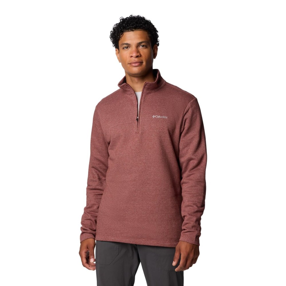 Columbia Men\'s Great Hart Mountain III Half Zip, Spice Heather, Small
