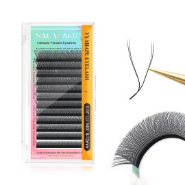 NAGARAKU YY Eyelash Extensions Supplies Y Shape Lash Premade 4D Easy Fan Russian Volume Cluster Faux Mink Matte 12 rows pre Fanned Wispies Crisscross Eye Lashes(0.07mm LU curl 8-12mm Mix Tray)