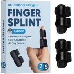 Dr. Frederick\'s Original Trigger Finger Splint - Mallet Splint & Brace for Arthritis, Injury, & Sprain - Fits Index, Middle, & Ring Fingers - Adjustable for All-Day Comfort - Doctor-Developed (Small)