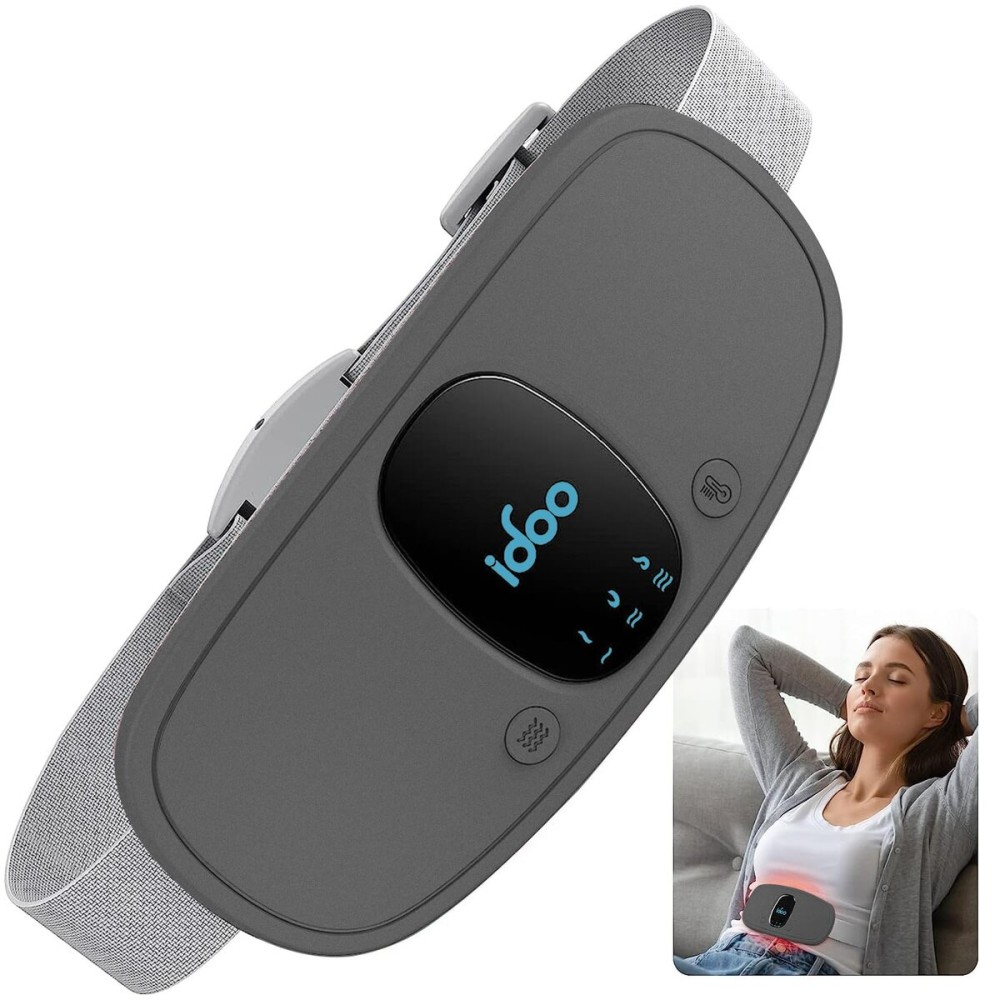 iDOO Period Heating Pad for Cramps, FSA Eligible Item, Menstrual Travel Heated Pad with 3 Heat Levels and 3 Massage Modes, Portable Cordless Heating Pad, Gifts for Girlfriend Mom Wife Women,(Black)