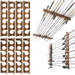 Ghosthorn Holds Up to 24 Rods Fishing Pole Rod Racks Wall or Ceiling Mounted Fishing Pole Rod Holders for Garage Storage Organizer Fishing Gear Equipment for Men Women