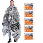 ANLOKE Emergency Blankets Mylar Thermal Blanket-(5 Pack) of Gigantic Space Blanket 82 * 64 in. Survival Blankets Heavy Duty Camping Gear,First Aid