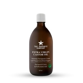 Premium Organic Cold-Pressed Food Grade Castor Oil - 16.9 oz Glass Bottle, Hexane-Free, Small Batch, Extra Virgin, Ethically Sourced for Hair Growth, Skin Care, Lashes, Brows & Digestion