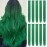 TOFAFA 22 inch Colored Hair Extensions, Colorful Party Highlights Clip in Synthetic Hair Extensions, Color Long Straight Hairpieces for Girls Women Kids Favor Gift(10 PCS Dark Green)