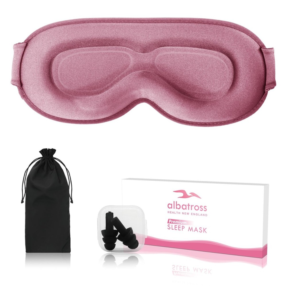 Sleep Eye Mask for Side Sleeper, Lash Extensions 3D Contoured Cup Sleeping Mask for Men Women, Travel Blackout Night Blindfold Eye Shade Cover with Adjustable Strap (Pink-Side Sleeper)