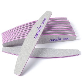 Canvalite Nail Files for Natural Nails 180/240 Grit Emery Board for Nails Styling Tools for Home and Salon Use 10 PCS