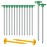 12+2PCS Tent Stakes Heavy Duty Camping Stakes,AVOFOREST 9.8inch Non-Rust Metal Tent Pegs Ground Stakes Tent Spikes Camping,Garden,Hiking Green
