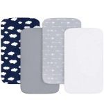 Baby Bassinet Sheets 4 Pack Compatible with BIERUM, AMKE 3 in 1 Baby Bassinet, venowu, Bold, Ezebaby, Li\'l Pengyu and GoFirst Bedside Sleeper, Ultra Soft & Skin-Friendly, Washer & Dryer