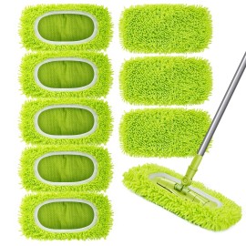 Unoutur Reusable Dry Sweeping Cloths Microfiber Wet Mop Pads Compatible with Swiffer Sweeper Mop Replacement Sweeping Mopping pad Refills for Hardwood Surface Floor Cleaning (8PCS)