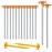 Tent Stakes Heavy Duty Camping Stakes,AVOFOREST 7.1/9.8inch Non-Rust Metal Tent Pegs Ground Stakes Tent Spikes Camping,Garden,Hiking Green/Orange/Black (Orange 12+2pcs, 10IN)