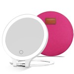 FASCINATE Magnifying Mirror 10X 1X Double Sided Magnification Makeup Vanity Mirror Rechargeable Lighted Mirror with 3 Color Lighting Modes Adjustable Rotation LED Vanity Mirror