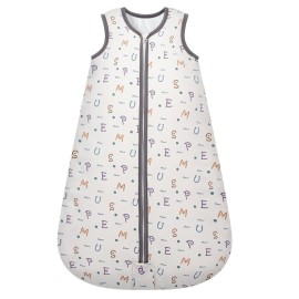 Mosebears Sleep Sack Baby Winter Wearable Blanket with 2-Way Zipper,2.5 TOG Cotton Sleep Sack Unisex (Alphabet, 0-6 Months)
