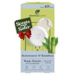 Enviroscent Non Toxic Air Freshener Plug-in Home Fragrance Last 45+ Days | Kit includes 1 Refillable Plug In Warmer & 1 Scent Refill (Rainwater & Bamboo)