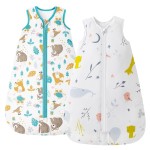Mosebears Sleep Sack Baby Winter Wearable Blanket with 2-Way Zipper,2.5 TOG Cotton Sleep Sack Unisex (2 Pack, 12-18 Months)