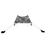 Neso Grande Portable Beach Tent Sun Shelter - Lightweight Beach Shade Canopy - Easy Setup for Family Outings - Patented Reinforced Corners - UPF 50+ Sun Protection - 7ft Tall, 9 x 9ft - Grey Camo