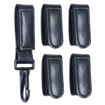 TAFTACFR Black Plain Duty Belt Keeper with Double Snaps(Set of 4) +1 Keeper with Strong Plastic Key Clip(1 Pack)