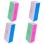4 Way Nail Buffer Block (4 Pcs), Nail Shine Buffers Blocks Files for Natural and Acrylic Nails Smoother Buffing Block Polisher Fingernail File Buffer 120/240/600/3000 Grit for Buffing Shinning