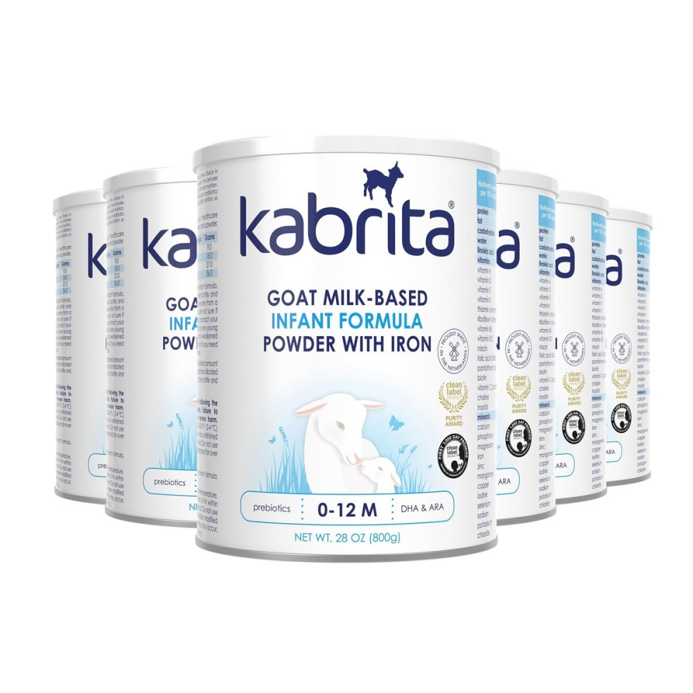 Kabrita Goat Milk-Based Infant Formula Powder with Iron, DHA, ARA & Prebiotics, for Infants 0-12 Months, Non-GMO, 28 oz (Pack of 6)