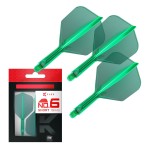 Target Darts K Flex Integrated Dart Flights and Shafts, No.6 Green (Short) | Pack of 3 K-Flex - No6, Kflex All in One Moulded Dart Flight & Stem | Professional Dart Accessories