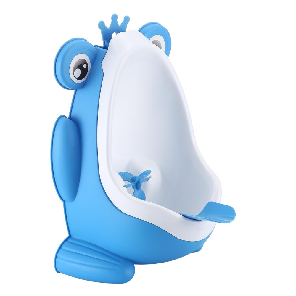 AOMOMO Urinal for Toddlers Boys with Frog Funny Aiming Target,Frog Urinal Potty Training (Blue Crown Frog)