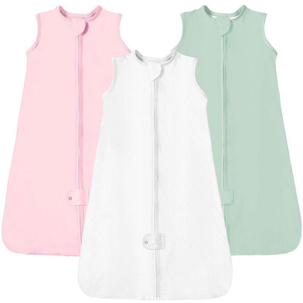 TotAha Sleep Sack 6-12-15 Months 3-Pack, Stretchy, Buttery Soft, Swaddle Transition Sleeping Bag, 2-Way Safe Zippers, Silky Comfort Baby Wearable Blanket for girl boy 0.5 TOG
