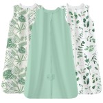 TotAha Sleep Sack 6-12-15 Months 3-Pack,Stretchy,Buttery Soft Swaddle Transition Sleeping Bag,Light Baby Wearable Blanket with 2-Way Safe Zippers for Boys and Girls, 0.5 TOG