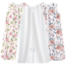 TotAha Sleep Sack 6-12-15 Months 3-Pack,Stretchy,Buttery Soft Swaddle Transition Sleeping Bag,Light Baby Wearable Blanket with 2-Way Safe Zippers for Boys and Girls, 0.5 TOG