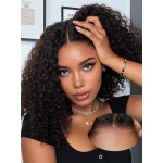 14 Inch Wear and Go Glueless Curly Bob Wig Human Hair Pre Plucked for Beginners,Deep Wave No Glue wigs,Pre cut Transparent Lace Front Wigs Natural Hairline for Women 200% Density