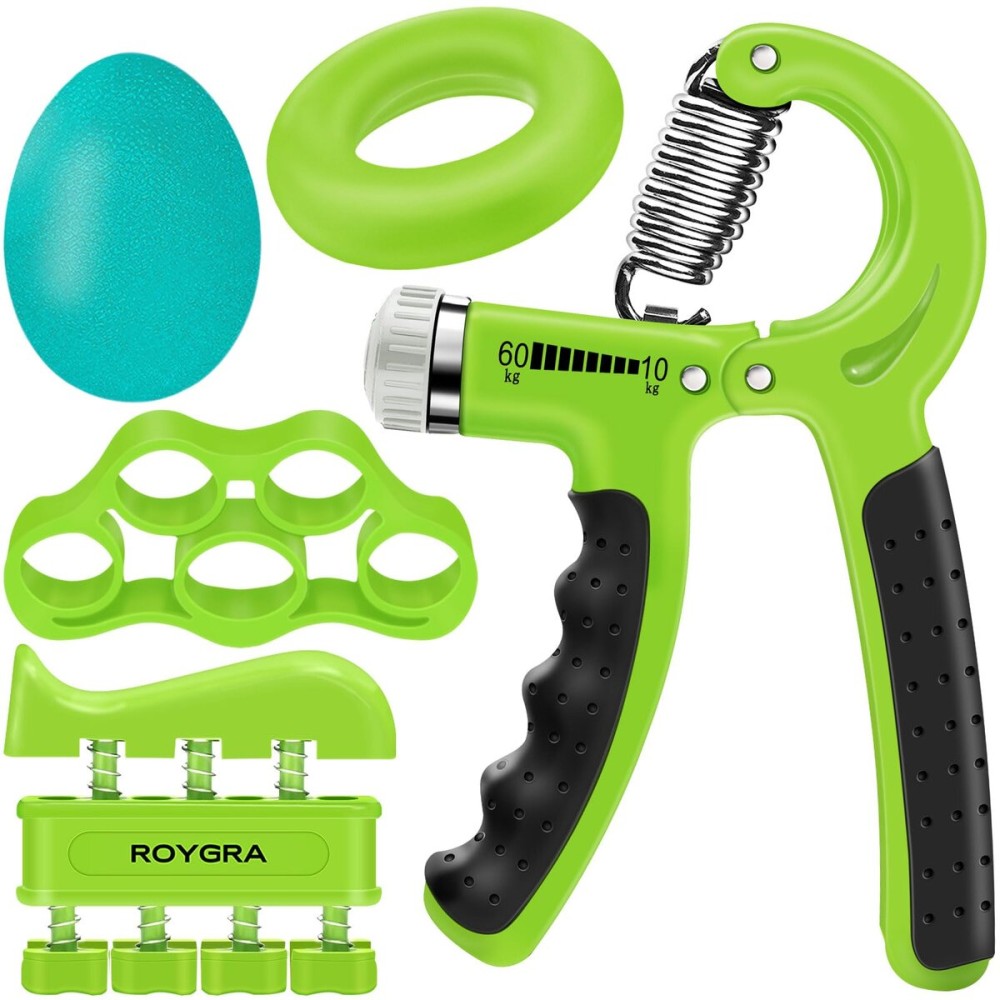 roygra Grip Strength Trainer (5 Pack), Forearm Strengthener, Hand Strengthening Devices, Hand Exercisers for Strength, Finger Strengthener, Wrist Exerciser, Baseball Climbing Calisthenics Basketball