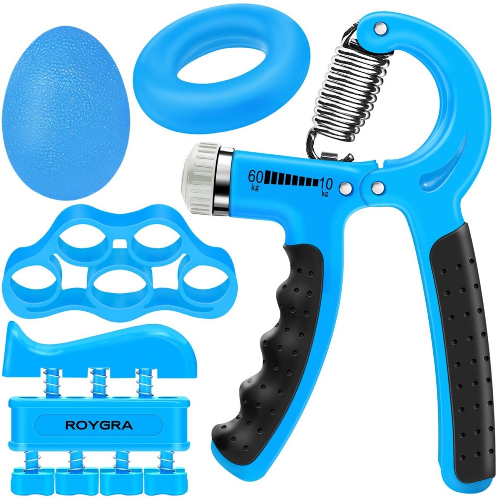 roygra Grip Strength Trainer (5 Pack), Forearm Strengthener, Hand Strengthening Devices, Hand Exercisers for Strength, Finger Strengthener, Wrist Exerciser, Baseball Climbing Calisthenics Basketball