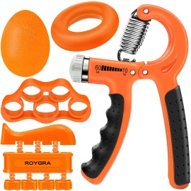 roygra Grip Strength Trainer (5 Pack), Forearm Strengthener, Hand Strengthening Devices, Hand Exercisers for Strength, Finger Strengthener, Wrist Exerciser, Baseball Climbing Calisthenics Basketball