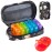 Serfeymi Weekly Travel Pill Organizer 2 Times A Day AM PM Upgraded Rainbow Pill Box 7 Day with Portable Zipper PU Leather Pill Case, Medicine Organizer for Pills, Vitamins, Fish Oils - Black 02