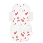 Happiest Baby SNOO Sleep Sack - 100% Organic Cotton Baby Swaddle Blanket - Doctor Designed Promotes Healthy Hip Development (Ivory Strawberries, X-Large)