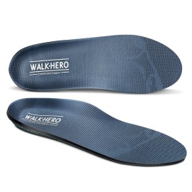 Walkhero Plantar Fasciitis Pain Relief Insoles High Arch Support Orthotic Shoes Inserts, Relieve Flat Feet and Foot Fatigue (Mens 12-12 1/2 | Womens 14-14 1/2, Gray)