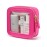 Popvibe Mini Makeup Bag Clear Small Travel Cosmetic Case Leather Cute Hot Pink Pouch for Purse Organizer Make Up Bag for Women Car Toiletry Bag with Zipper for School