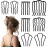 8 Piece Hair Side Combs French Twist Comb Metal Hair Fork Clip Teeth Hair Pin Stick for Updo Bun, U Shape Hair Combs Hair Tool for Vintage Hairstyle Hair Accessories