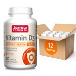 Jarrow Formulas Vitamin D3 125 mcg (5000 IU) - 100 Servings (Softgels) - Bone Health, Immune Support & Calcium Metabolism Support - Vitamin D Supplement - D3 Vitamins - 5000 IU Vitamin D (Pack of 12)