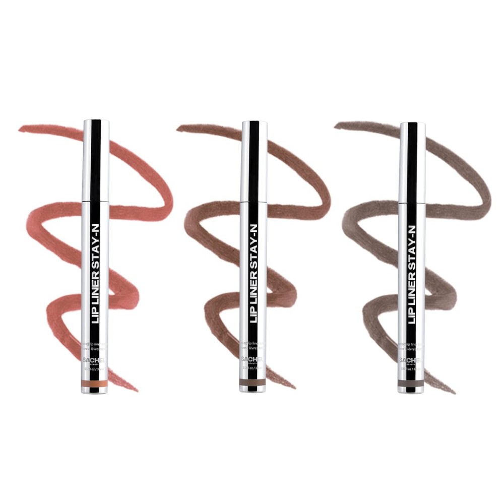 Sacheu Lip Liner STAY-N Peel Off Lip Stain - Long Lasting Waterproof Lip Tint with Hyaluronic Acid & Vitamin E - Transfer Proof Matte Finish, Vegan & Cruelty-Free (Deep Bundle)
