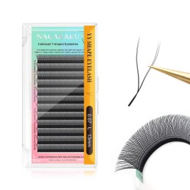 NAGARAKU YY Lash Extensions Supplies Y Shape Lash Premade 4D Easy Fan Russian Volume Cluster Faux Mink Matte 12 rows 0.07mm L curl 13mm pre Fanned Wispies Crisscross Eyelashes