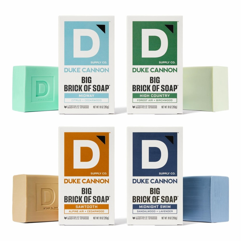 Duke Cannon Supply Co. Big Brick of Soap Bar, The Beer League - Busch & Pine Tar, Masculine Scents, 10 oz. (Variety, 4 Pack)