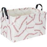 Sanjiaofen Rectangular Baseball Baskets, Sport Basket for Kids,Kids Basket, Boys Storage bins with Handles.Clothers,Toys,Books, Gifts Storage. (Baseball)