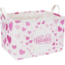CLOCOR Rectangular Valentines Basket Empty,Toys Storage Basket,Waterproof Gift Basket,Room Decor(Valentine Basket)