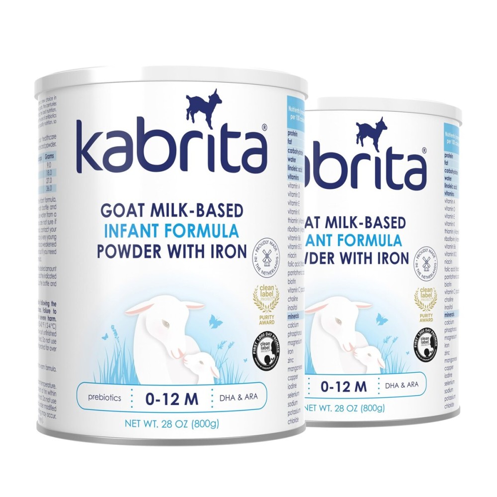 Kabrita Goat Milk-Based Infant Formula Powder with Iron, DHA, ARA & Prebiotics, for Infants 0-12 Months, Non-GMO, 28 oz (Pack of 2)