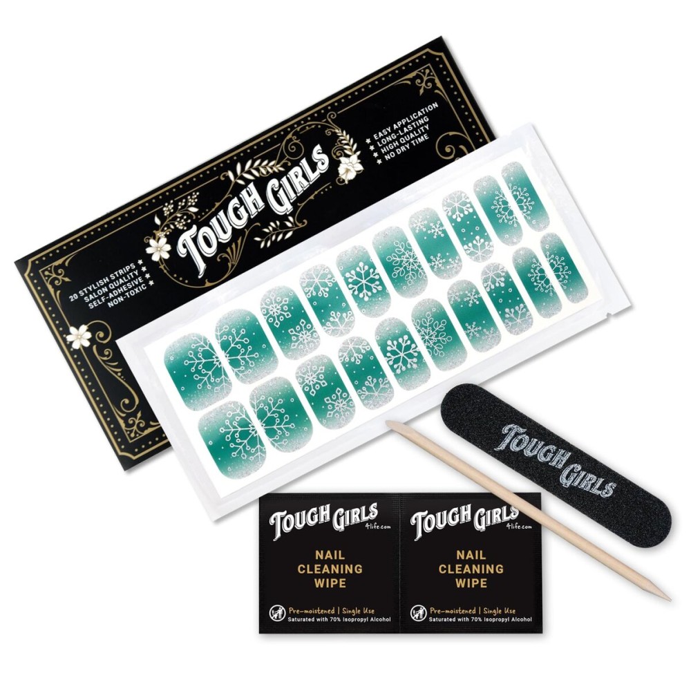 TOUGH GIRLS | 20 Exquisite Gel Nail Polish Strips w/Application Accessories - No UV/LED Lamp Required (Holiday | Season of Glimmer)