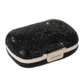 EveryBling Medicine Pill Organizer Travel Pill Box for Purse Portable Pill Container Small Pill Holder Cute Pill Case Pocket Pharmacy with Labels(Black)